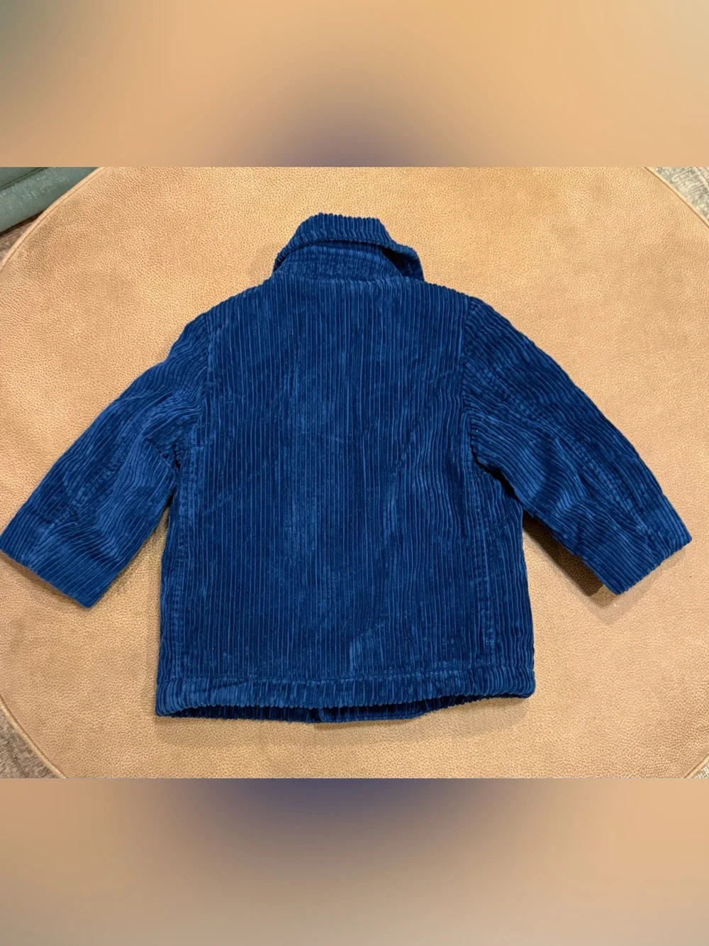 Hanna Andersson Sherpa-Lined Blue Corduroy Peacoat Jacket – Size 80